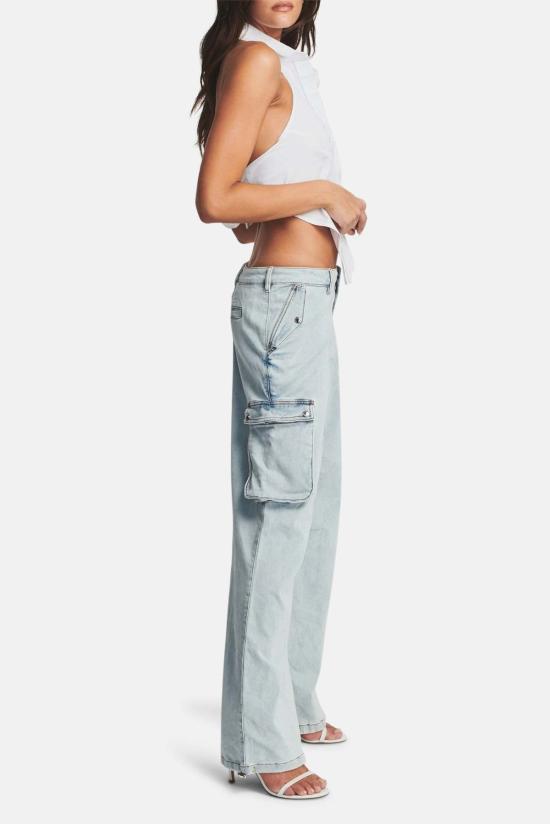  세로야 데님 팬츠 Ser.O.Ya 사미라 카고 진 스카이라이트 - SER.O.YA