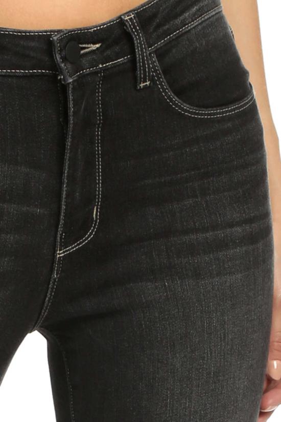  라장스 데님 팬츠 L'agence Margot 하이라이즈 스키니 진 페이디드 카본 - L'AGENCE