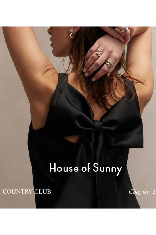  하우스오브써니 숏 원피스 하우스 오브 써니 미니 새틴 시프트 제트 블랙 - HOUSE OF SUNNY