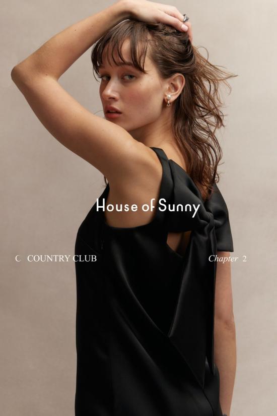  하우스오브써니 숏 원피스 하우스 오브 써니 미니 새틴 시프트 제트 블랙 - HOUSE OF SUNNY