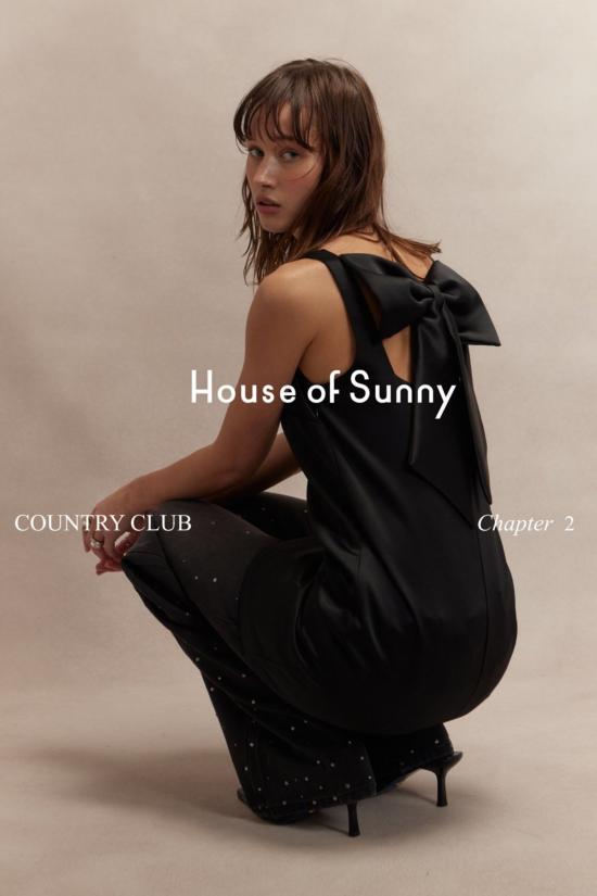  하우스오브써니 숏 원피스 하우스 오브 써니 미니 새틴 시프트 제트 블랙 - HOUSE OF SUNNY