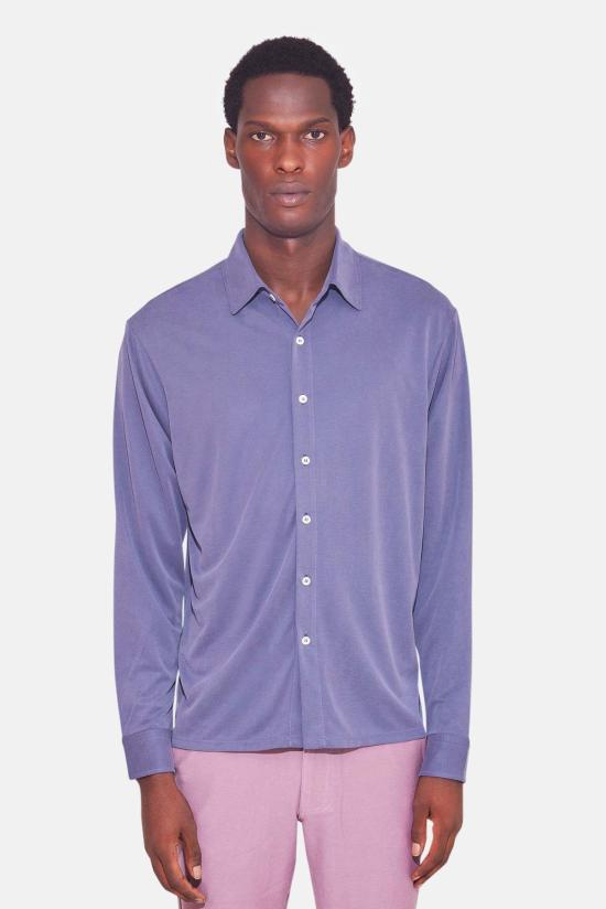  Blue&Cream 긴팔 셔츠 블루&크림 마이크로 피케  블루