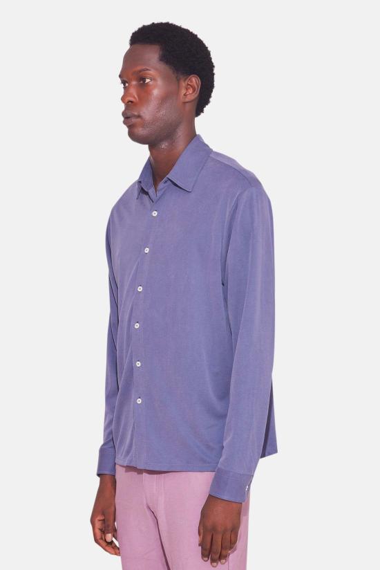  Blue&Cream 긴팔 셔츠 블루&크림 마이크로 피케  블루 - BLUE&CREAM