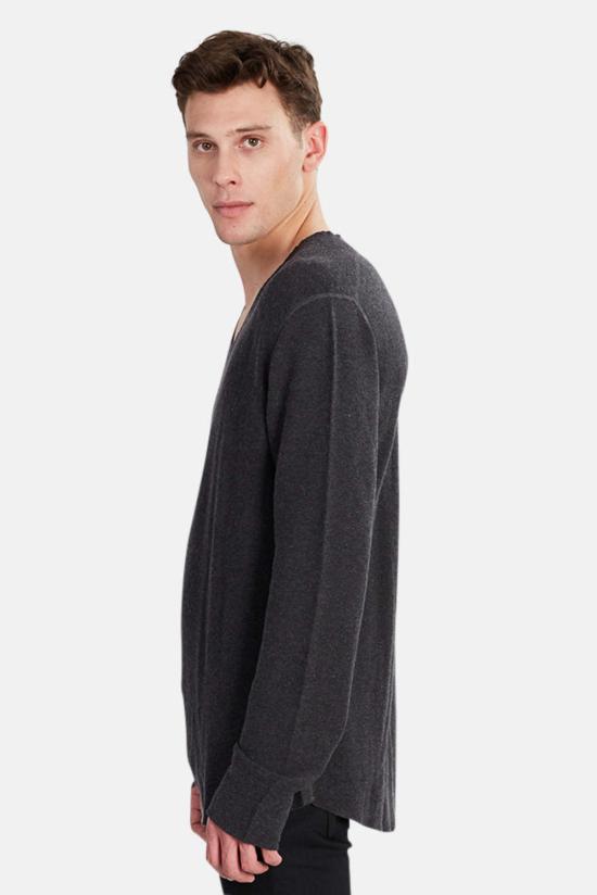  하네스 스웨터 뢰터 코플라 V넥  차콜 그레이 - HANNES ROETHER