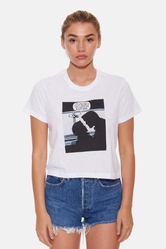  블루&크림 반팔 티셔츠 라이크 유 어 랏 모어 티셔츠 - BLUE&CREAM