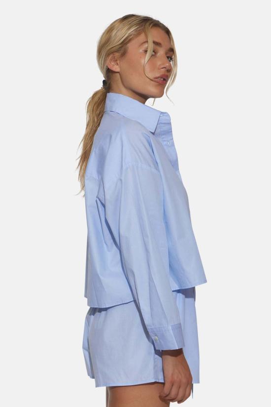  The Tile Club 반팔 티셔츠 타일 클럽 간셋 팝린 크롭 셔츠 샴브레이 - THE TILE CLUB