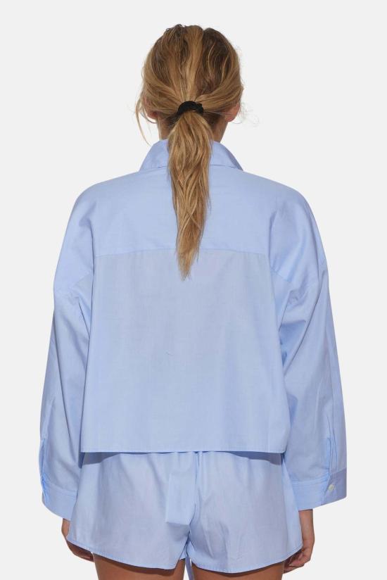  The Tile Club 반팔 티셔츠 타일 클럽 간셋 팝린 크롭 셔츠 샴브레이 - THE TILE CLUB