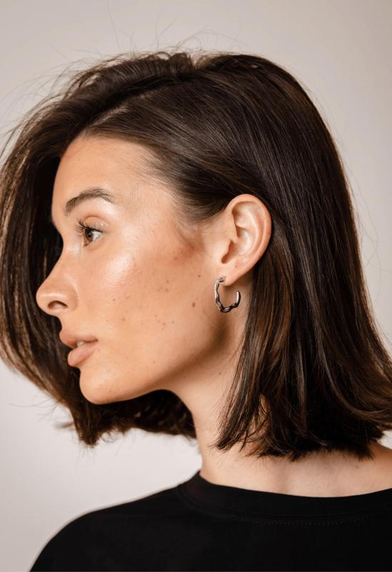  더 엔케이씨 스토어 이어링 Ss Jewelry 플랫 후프  실버 - The NKC Store