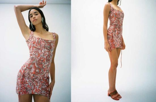  프리스카베라 숏 원피스 자카드 코르셋 미니 드레스 프린트 - PRISCAVERA