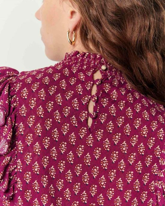  세순 블라우스 디아노바 플럼 러플 슬리브 - SESSUN