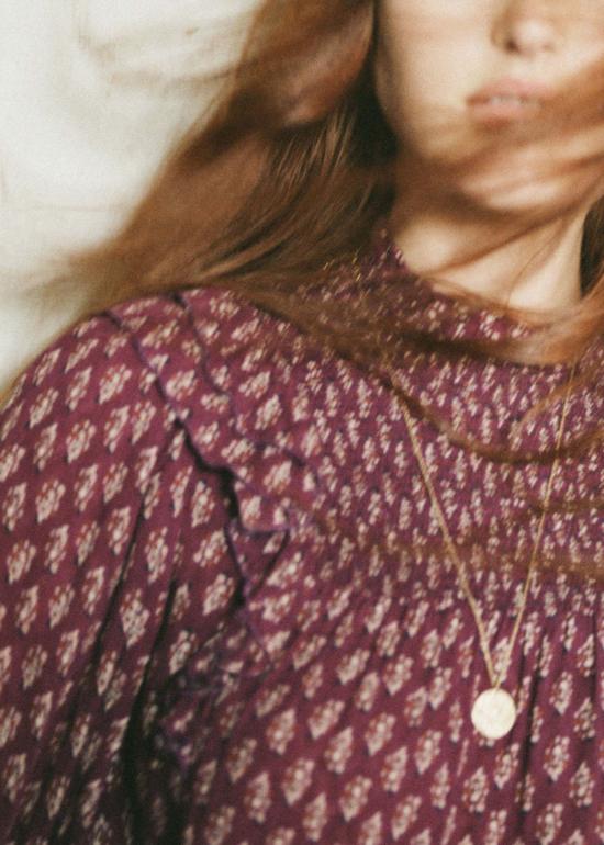  세순 블라우스 디아노바 플럼 러플 슬리브