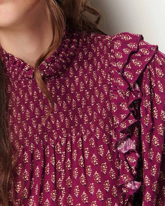  세순 블라우스 디아노바 플럼 러플 슬리브 - SESSUN