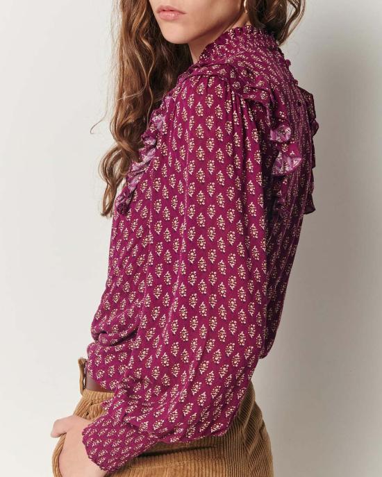  세순 블라우스 디아노바 플럼 러플 슬리브 - SESSUN