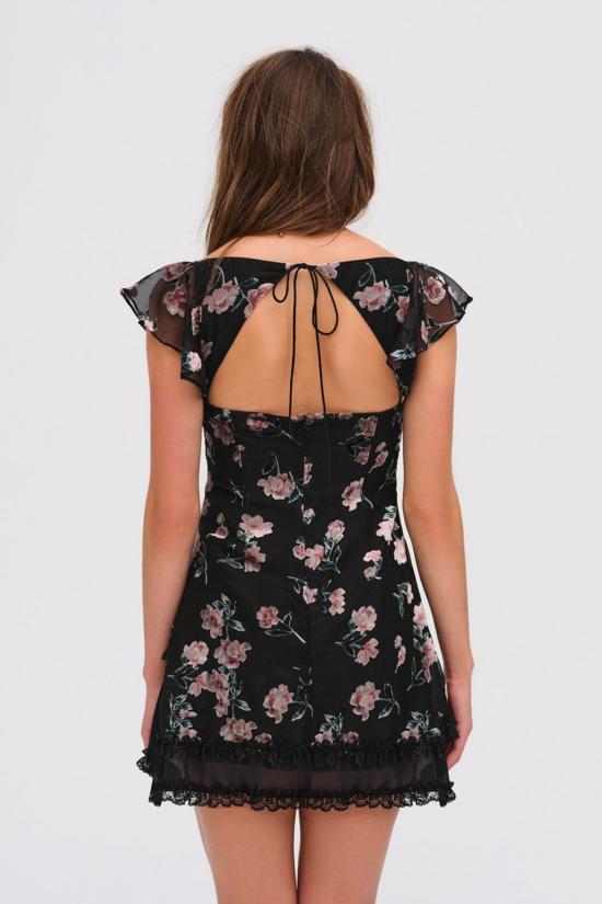  포러브앤레몬스 숏 원피스 For Love & Lemons Aigrette 미니 드레스 블랙 - FOR LOVE & LEMONS