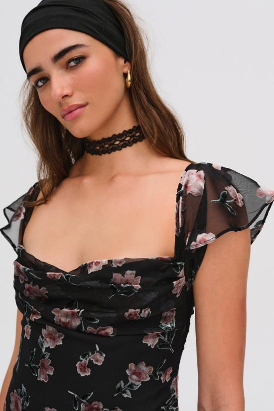  포러브앤레몬스 숏 원피스 For Love & Lemons Aigrette 미니 드레스 블랙 - FOR LOVE & LEMONS