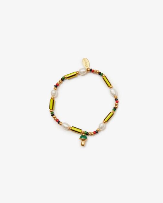  클레어 브이 팔찌 Clare V. 비즈 스트라이프 스트레치 팔찌