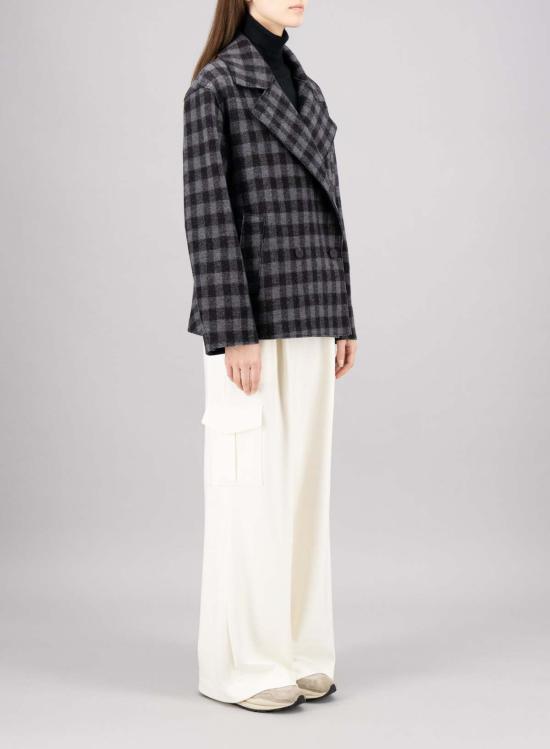  해리스와프런던 코트 해리스 워프 런던 크롭 아웃도어 깅엄 재킷 그레이/블랙 - HARRIS WHARF LONDON