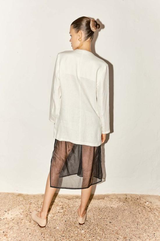  다두라 미디 스커트 다투라 오간자 유도 스커트 블랙 - DATURA