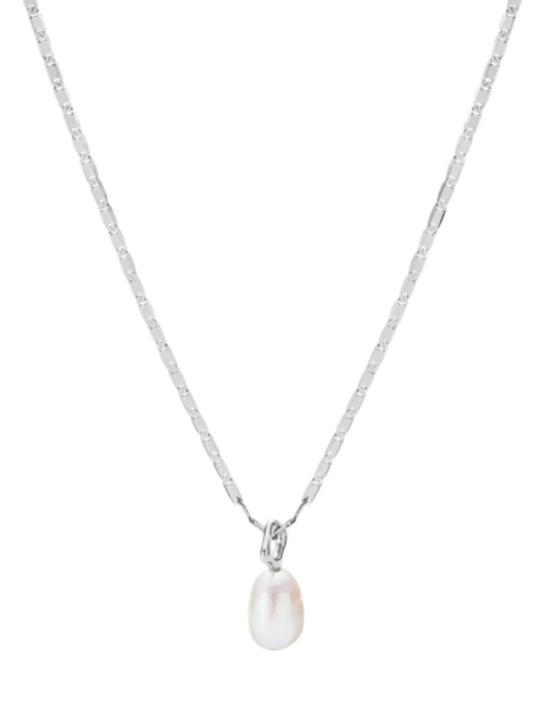  마리아 블랙 목걸이/팬던트 페블링지 네크리스 실버