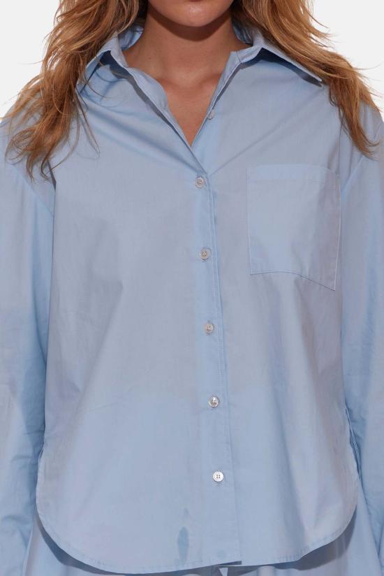  블루&크림 셔츠 포피 버튼다운 팝린 셔츠 블루 - BLUE&CREAM