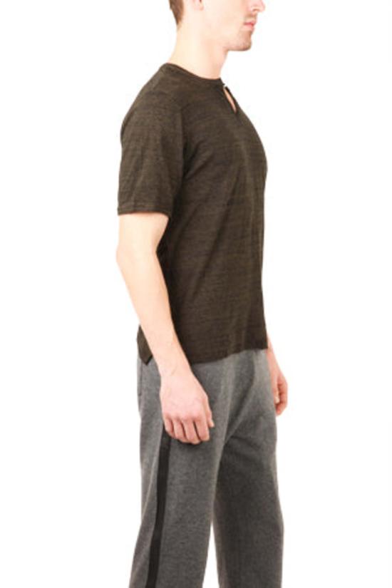  브룸 반팔 티셔츠 V룸 슬릿티 블랙 멜란지 - V::ROOM