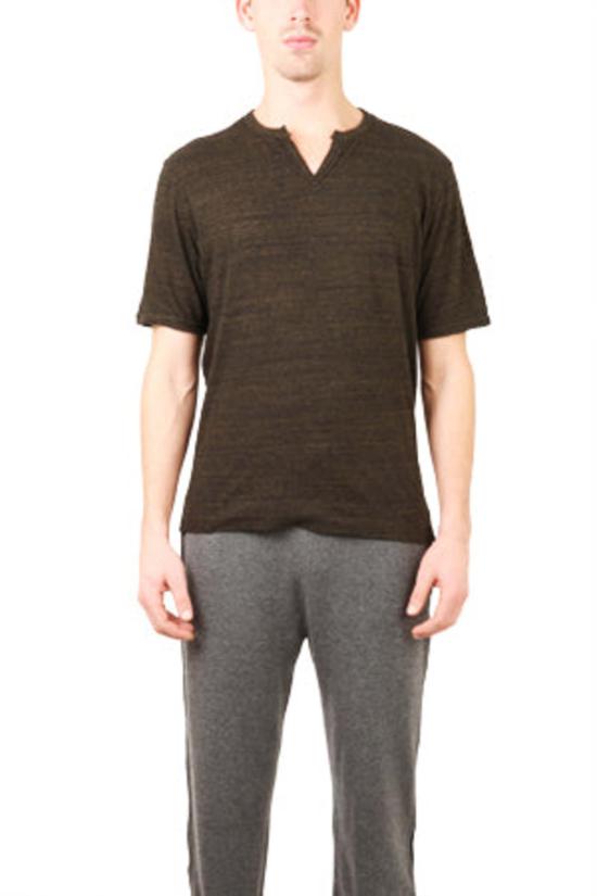  브룸 반팔 티셔츠 V룸 슬릿티 블랙 멜란지