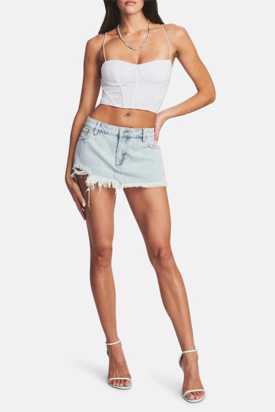  세로야 민소매 티셔츠 Ser.O.Ya 비브 코르셋 탑 화이트 - SER.O.YA