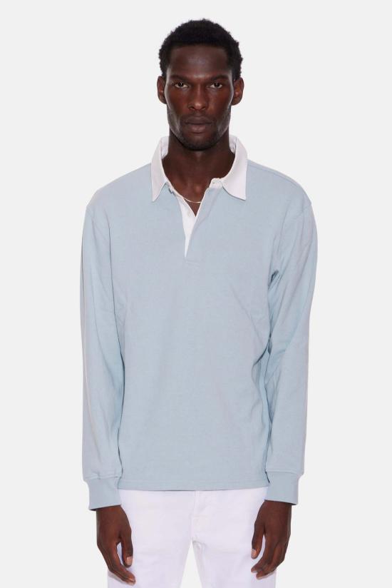  Blue&Cream 폴로 티셔츠 블루&크림 솔리드 럭비 유칼립투스/화이트 칼라