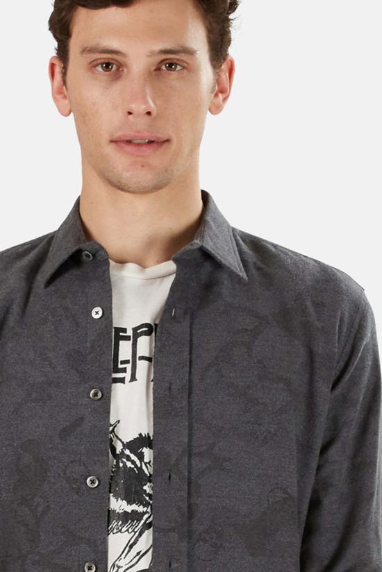  Lucien Pellat Finet 긴팔 셔츠 루시앙 펠라트 피네 스컬 자카드  그레이 - OTHER BRANDS