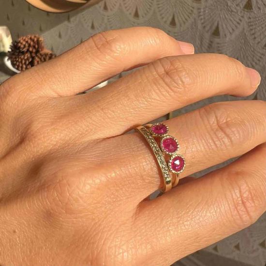  제니 권 디자인스 반지 제니 권 디자인 루비 아리아 링 14K 옐로우/14K 로즈/14K 화이트 - JENNIE KWON DESIGNS