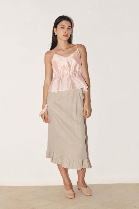  다두라 민소매 티셔츠 다투라 듀피온 스크런치 탑 로즈 쿼츠 - DATURA