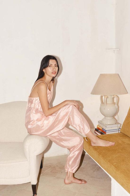  다두라 민소매 티셔츠 다투라 듀피온 스크런치 탑 로즈 쿼츠 - DATURA