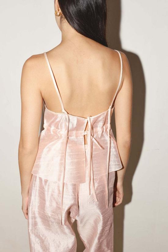  다두라 민소매 티셔츠 다투라 듀피온 스크런치 탑 로즈 쿼츠 - DATURA