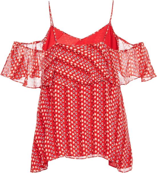  타냐 테일러 셔츠 Tanya Taylor Chiara 실크 캐미탑 레드 플로럴