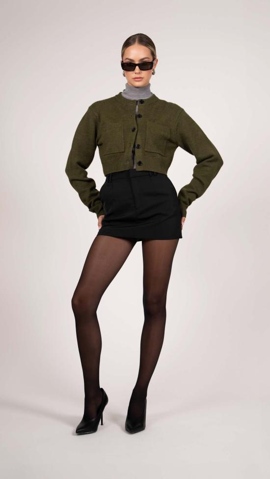  파렌테지 숏 스커트 미카 스커트 블랙/오프 화이트