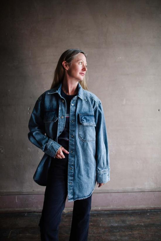  어피스 어파트 데님 자켓 Apiece Apart Pia 오버사이즈 데님 샤켓