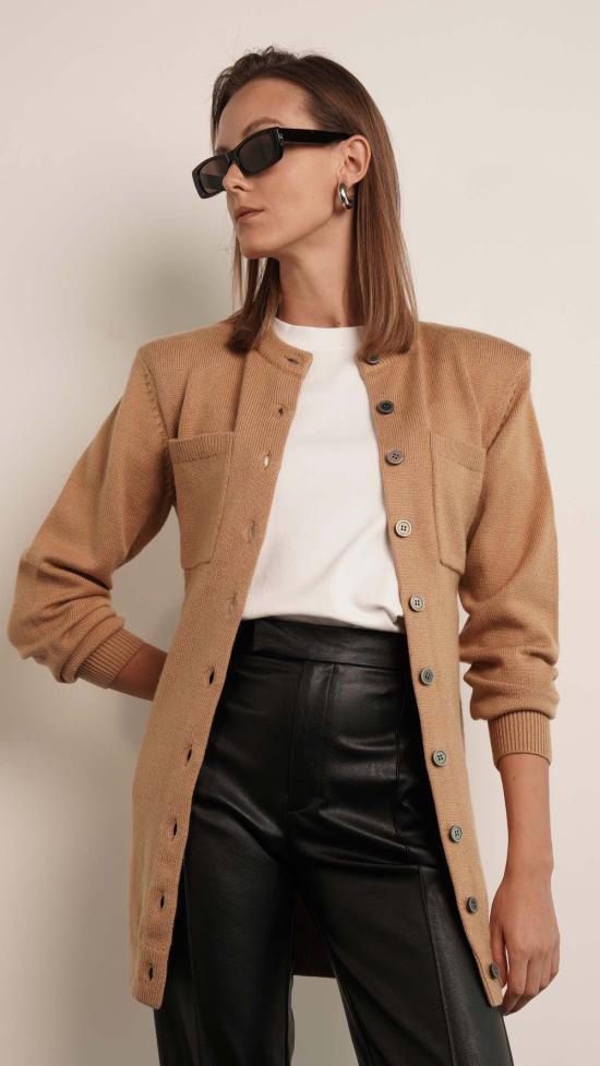  파렌테지 숏 원피스 세이디 카디건 드레스 캐멀/블랙 - PARENTEZI