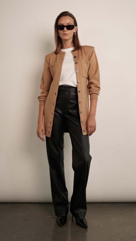  파렌테지 숏 원피스 세이디 카디건 드레스 캐멀/블랙