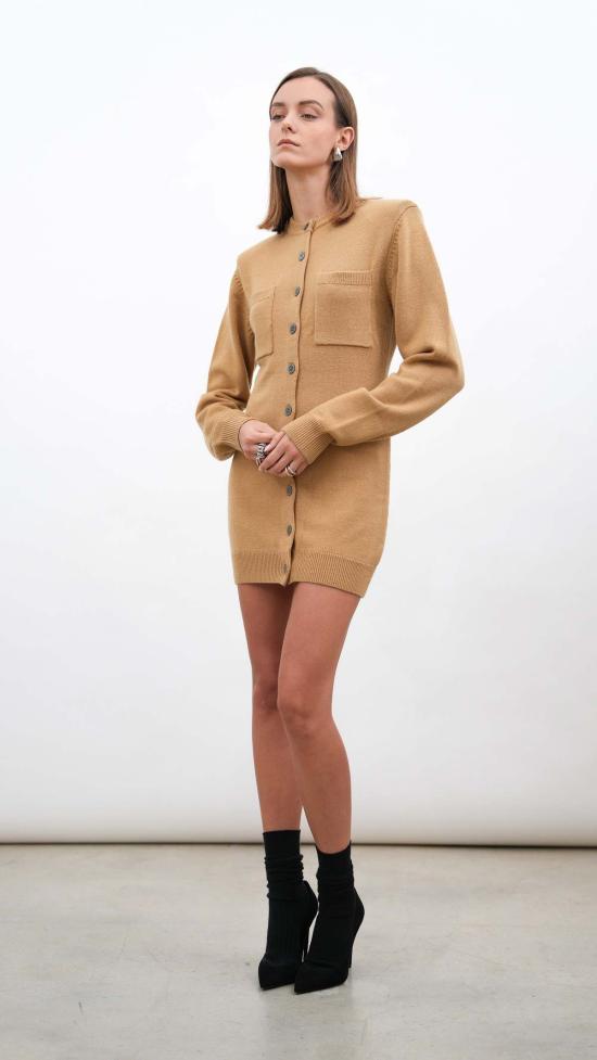  파렌테지 숏 원피스 세이디 카디건 드레스 캐멀/블랙 - PARENTEZI