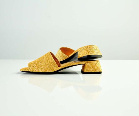  수잔 레이 뮬/슬리퍼 심플 슬라이드 골드 서머 트위드 - SUZANNE RAE