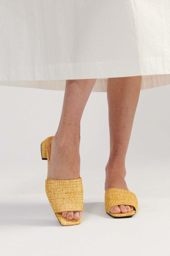  수잔 레이 뮬/슬리퍼 심플 슬라이드 골드 서머 트위드 - SUZANNE RAE