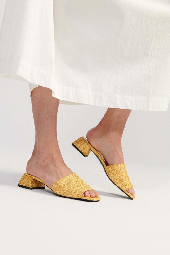 수잔 레이 뮬/슬리퍼 심플 슬라이드 골드 서머 트위드