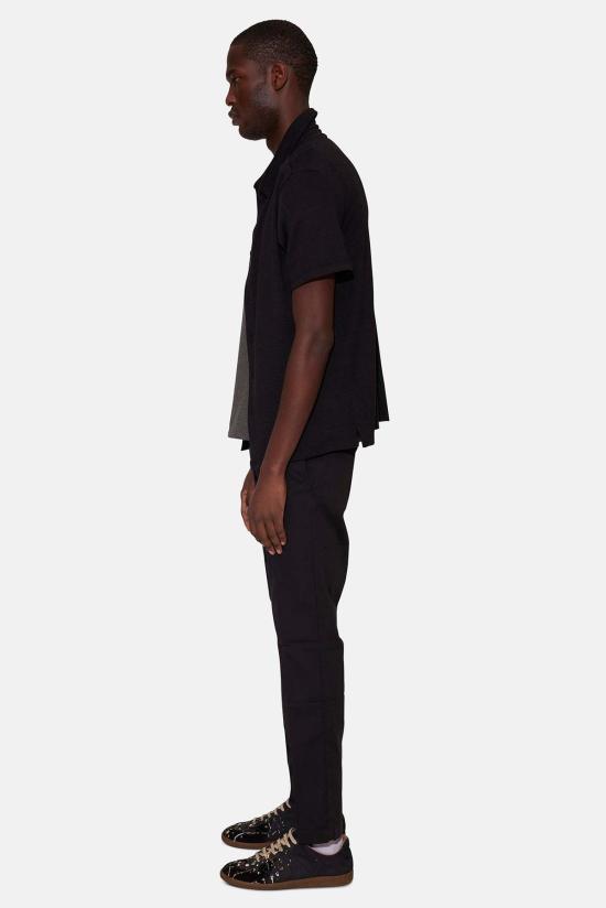  Blue&Cream 반팔 셔츠 블루&크림 반팔 버튼다운 슬럽 저지 블랙 - BLUE&CREAM