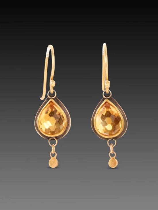 아난다 칼사 주얼리 이어링 아난다 칼사 로즈컷 시트린 드롭 - ANANDA KHALSA JEWELRY