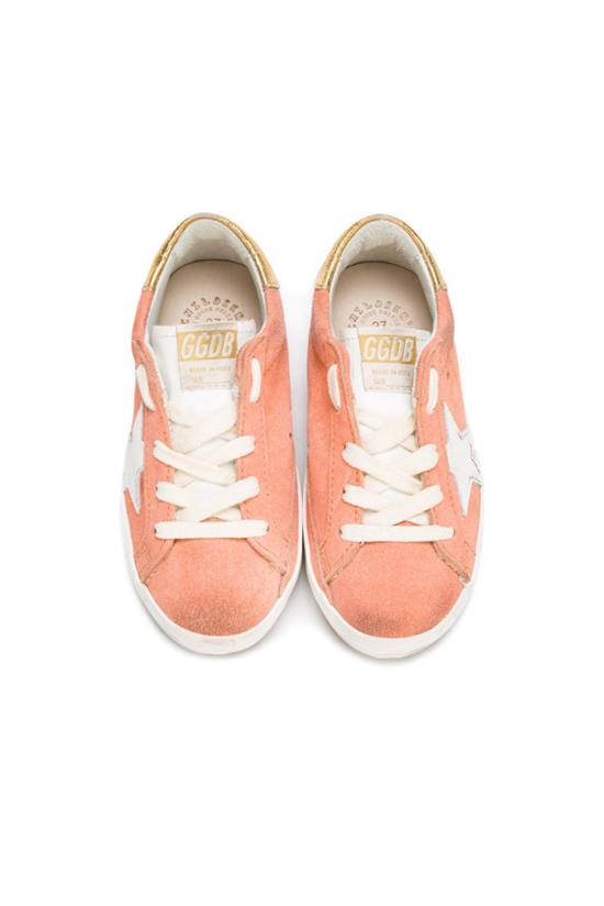  [키즈] 골든구스 스니커즈 키즈  슈퍼스타 로우탑 스니커즈 피치 스웨이드 - GOLDEN GOOSE