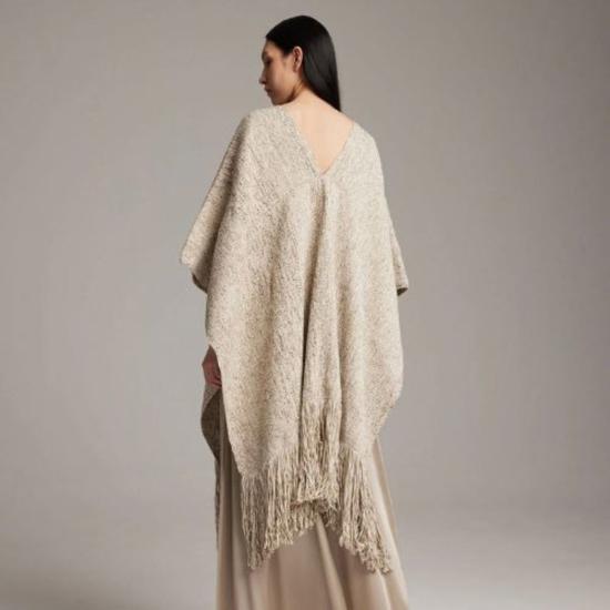  보즈 스웨터 Voz Long Marble Fringe Manta Sand Mix - VOZ