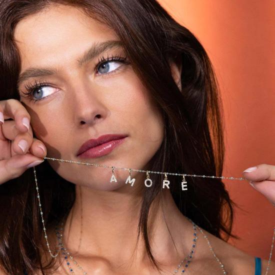  지지 끌로조 목걸이/팬던트 Gigi Clozeau 럭키 레터 다이아몬드 펜던트 옐로우 골드