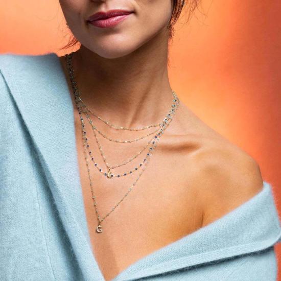  지지 끌로조 목걸이/팬던트 Gigi Clozeau 럭키 레터 다이아몬드 펜던트 옐로우 골드 - GIGI CLOZEAU