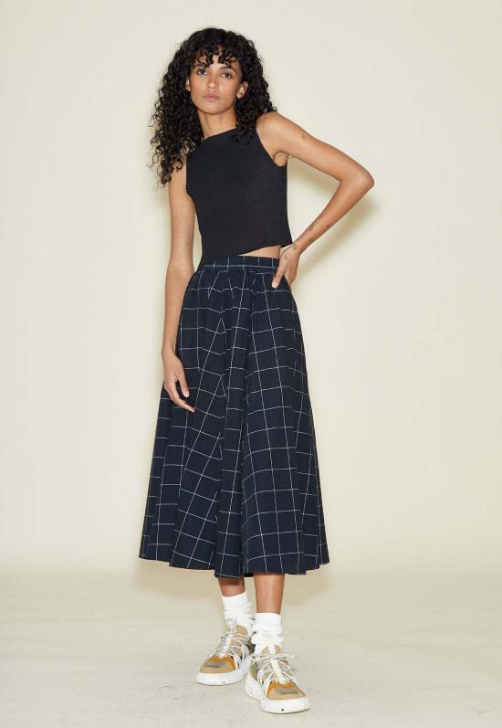  닌 스튜디오 민소매 티셔츠 플리츠 탱크 싱글렛 블랙 쉬인 - NIN STUDIO