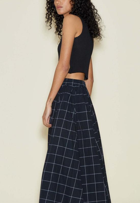  닌 스튜디오 민소매 티셔츠 플리츠 탱크 싱글렛 블랙 쉬인 - NIN STUDIO